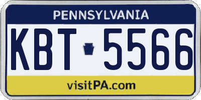 PA license plate KBT5566
