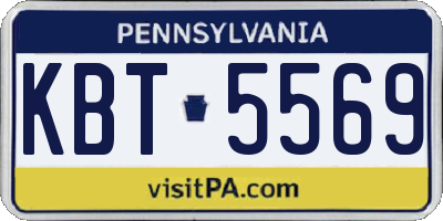 PA license plate KBT5569