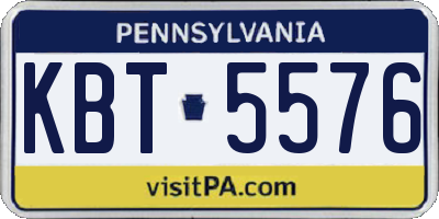 PA license plate KBT5576