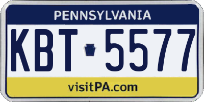 PA license plate KBT5577
