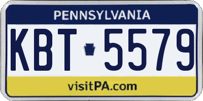 PA license plate KBT5579