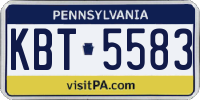 PA license plate KBT5583
