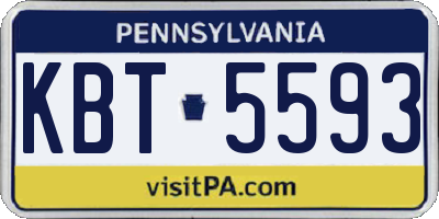 PA license plate KBT5593