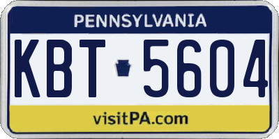 PA license plate KBT5604