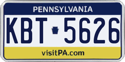 PA license plate KBT5626