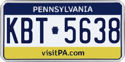 PA license plate KBT5638