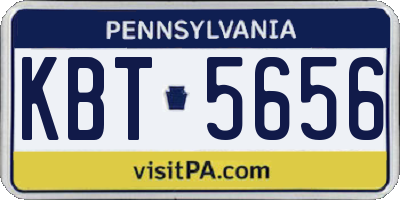 PA license plate KBT5656