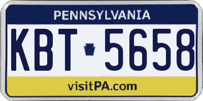 PA license plate KBT5658