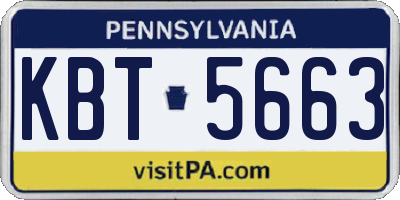 PA license plate KBT5663