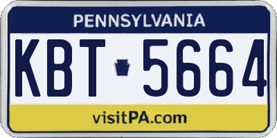 PA license plate KBT5664