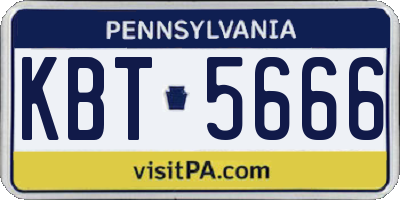 PA license plate KBT5666