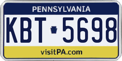 PA license plate KBT5698