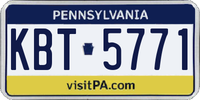 PA license plate KBT5771