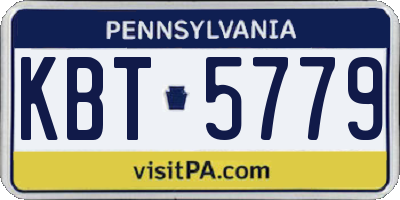 PA license plate KBT5779