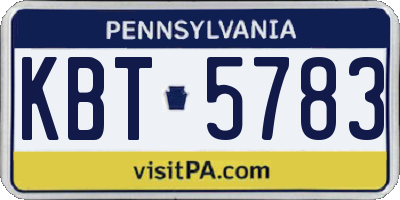 PA license plate KBT5783