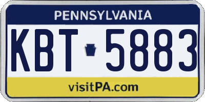 PA license plate KBT5883