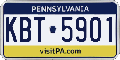 PA license plate KBT5901
