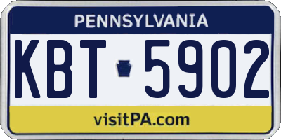 PA license plate KBT5902