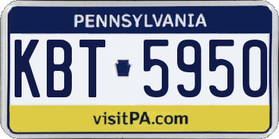 PA license plate KBT5950