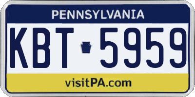 PA license plate KBT5959