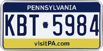 PA license plate KBT5984