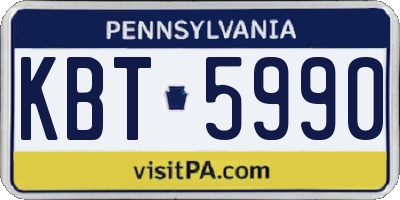 PA license plate KBT5990