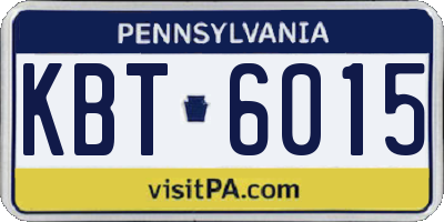PA license plate KBT6015