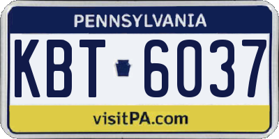 PA license plate KBT6037