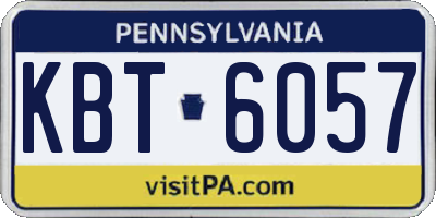 PA license plate KBT6057