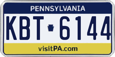 PA license plate KBT6144
