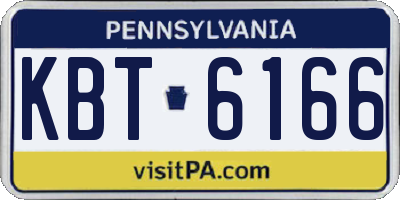 PA license plate KBT6166