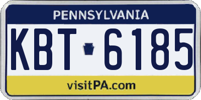 PA license plate KBT6185