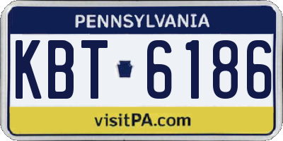 PA license plate KBT6186