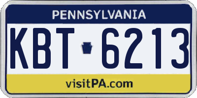 PA license plate KBT6213
