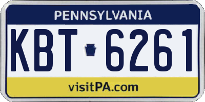 PA license plate KBT6261