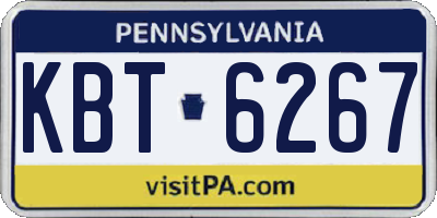 PA license plate KBT6267