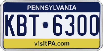 PA license plate KBT6300