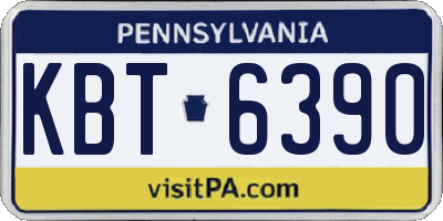 PA license plate KBT6390