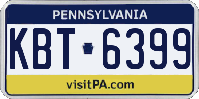 PA license plate KBT6399