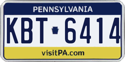 PA license plate KBT6414