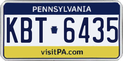PA license plate KBT6435