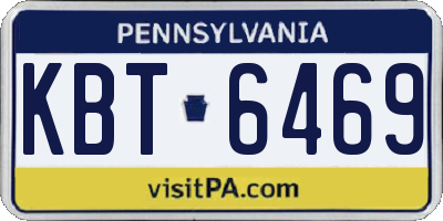 PA license plate KBT6469