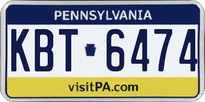 PA license plate KBT6474