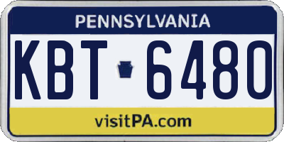 PA license plate KBT6480
