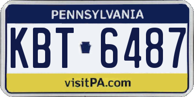 PA license plate KBT6487