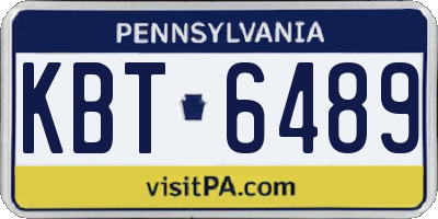 PA license plate KBT6489