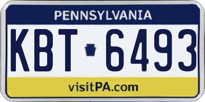 PA license plate KBT6493