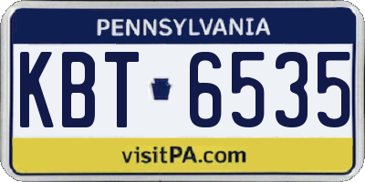 PA license plate KBT6535