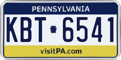 PA license plate KBT6541