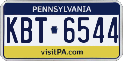 PA license plate KBT6544